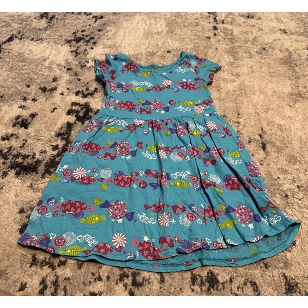Nickelodeon JoJo Siwa Girls M 7/8 Blue Candy Graphic Fit & Flare Dress GCJ6D02